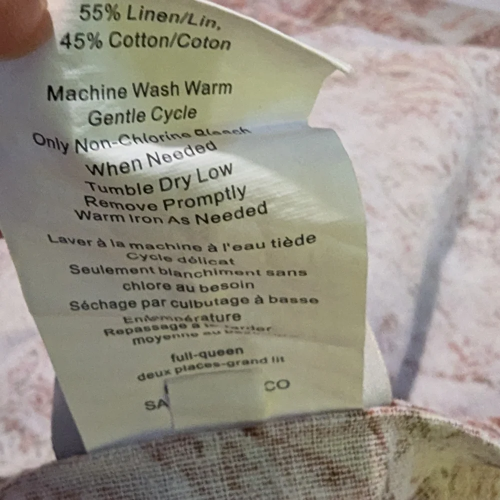 Fresco pattern pottery barn linen blend duvet cover queen Paisley terra cotta